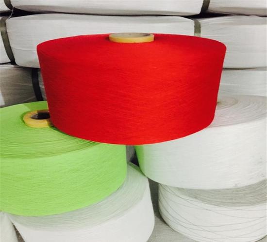 瑞丰棉纱纺织厂 生产订制20s全涤色彩纱 化纤纱 气流纺纯涤纶纱线